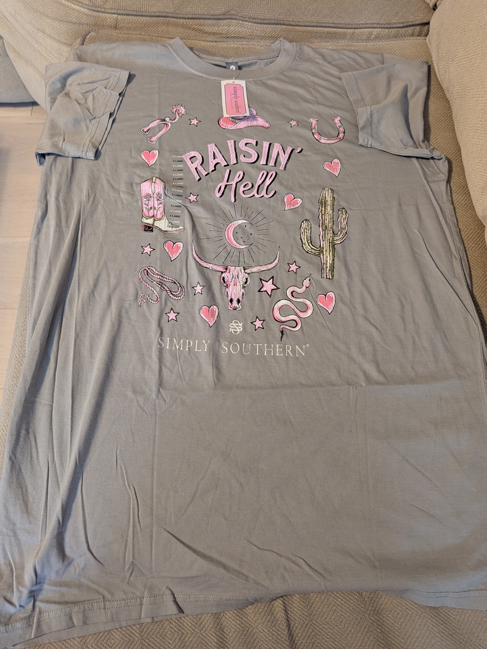 Simply Southern Graige Tee with Pink Western Graphic - Picture 3 of 6